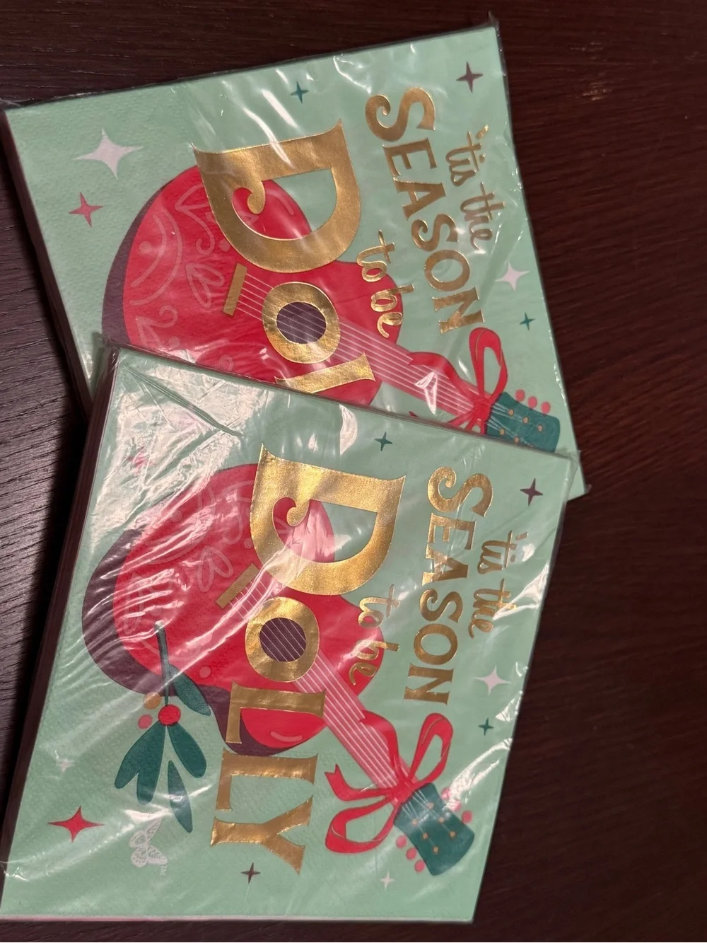 Doll Parton Green & Pink 'Tis the Season to Be Dolly' Holiday Napkins 2 packs